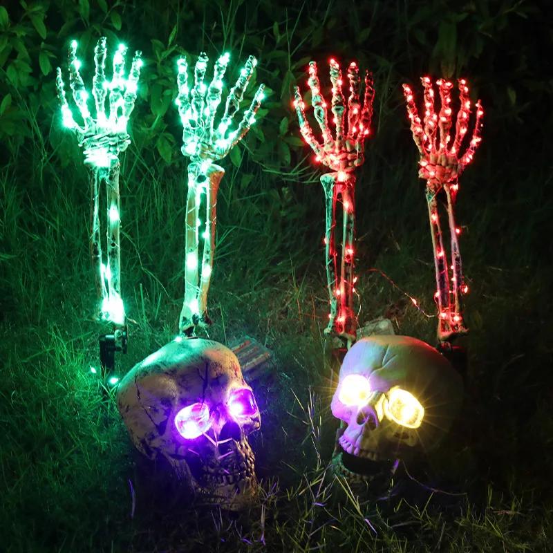 

Halloween Skeleton Outdoor Lighting Horror Party Yard Home Decor Holiday Lighting Garden Decoration Accessories Floor Plug Lamp