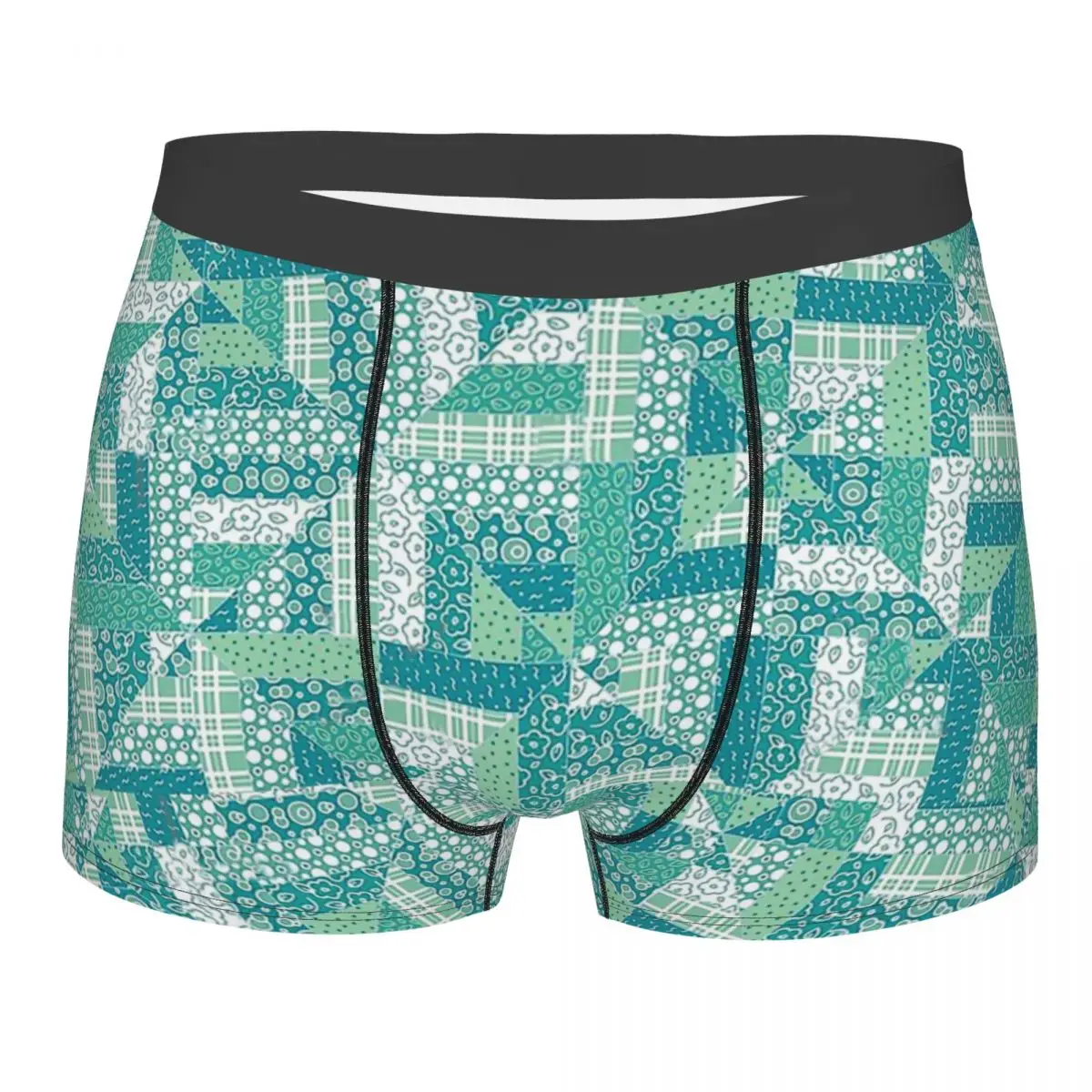 

Geometric Patterns Turquoise Geometric Quilt Pattern Underpants Breathbale Panties Men's Underwear Sexy Shorts Boxer Briefs