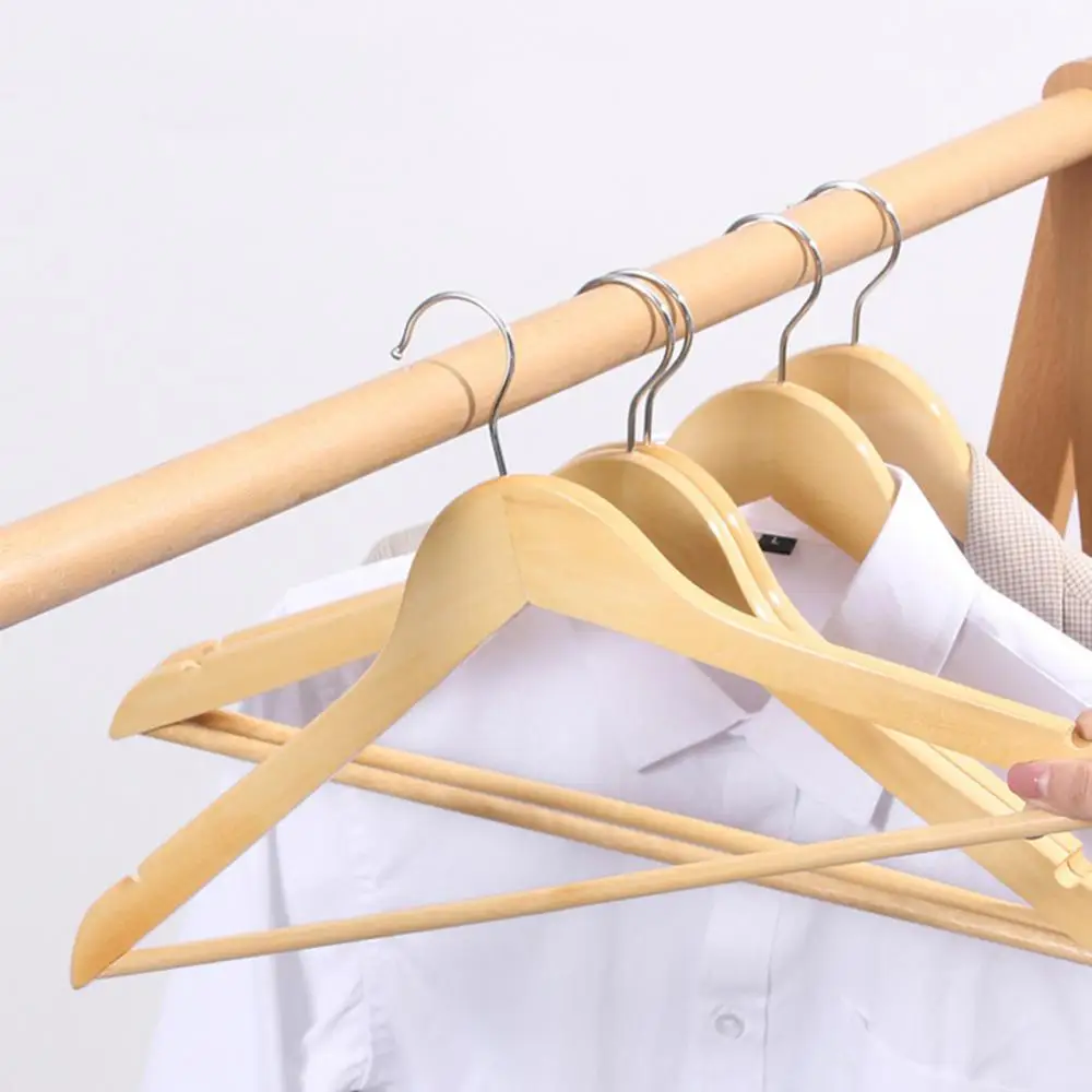 Solid Wood Hangers For Clothes Non-Slip Hanger Clothing Store Hotel Clothes Support Home Wardrobes Organizer Pack Of 3