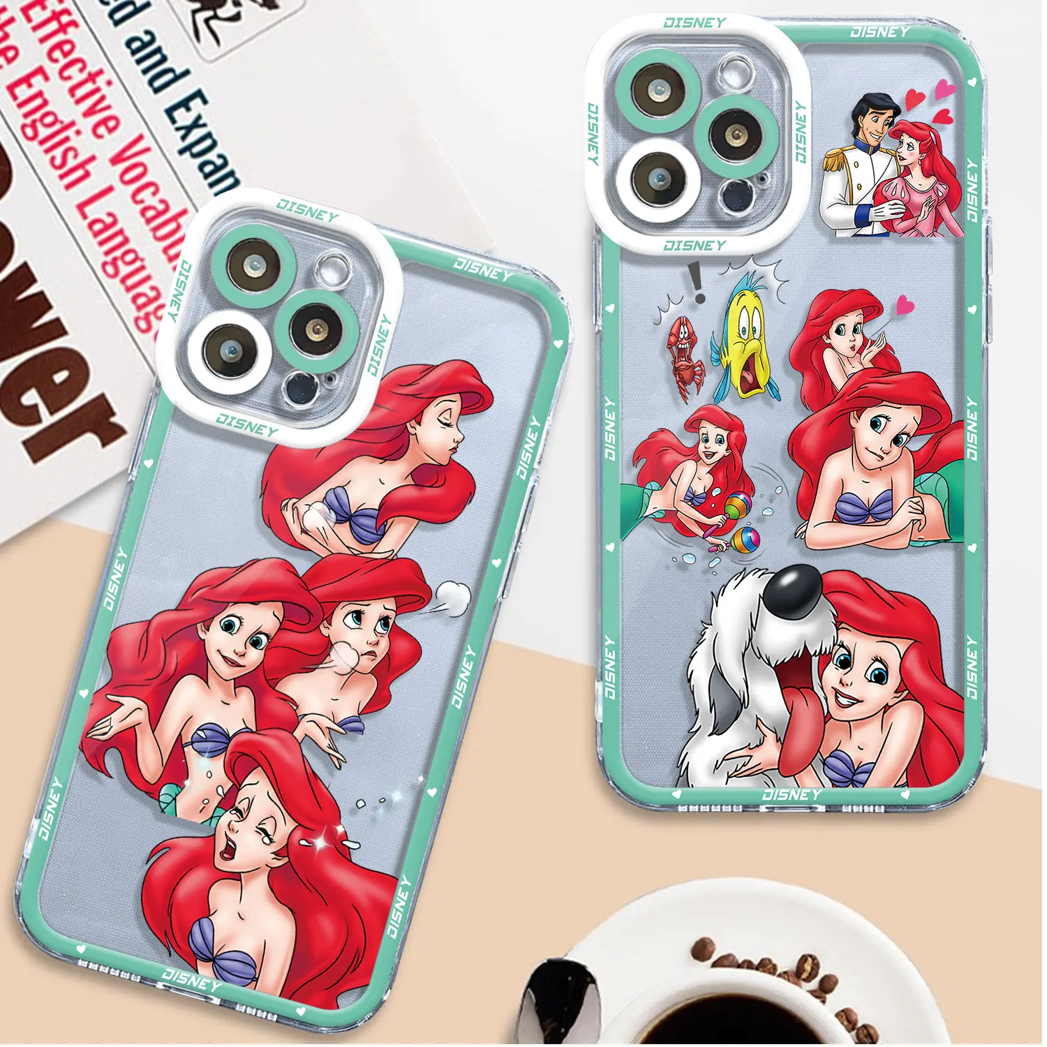 Custodia Ariel Princess Disney Per Samsung Galaxy S22 Plus S21 S10 Note 10 Plus S20Fe S20 Plus S23 Ultra Cover Trasparente Soft