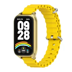 Silicone Waterproof Strap for Smart Band 9 Active Bracelet - Global Version (Yellow Gold 2)
