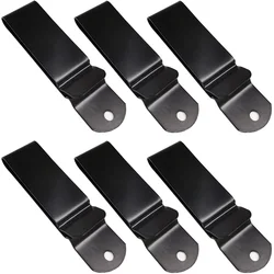 Sleek Black Metal Belt Holster Clips - Set of 6 for DIY Leather Sheath Projects (6pcs black)