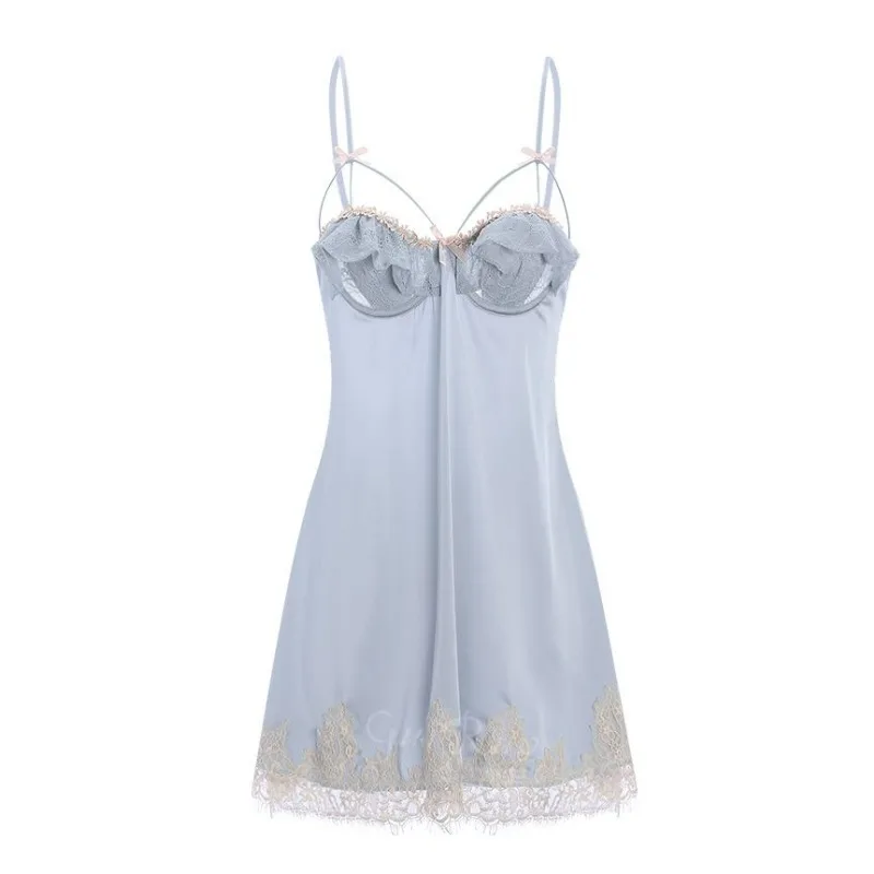 Lace Pure Desire Style Pajamas Women Luxury Sexy Nightclothes Spring Autumn Female Lightweight Breathable Nightdress Suit 2024