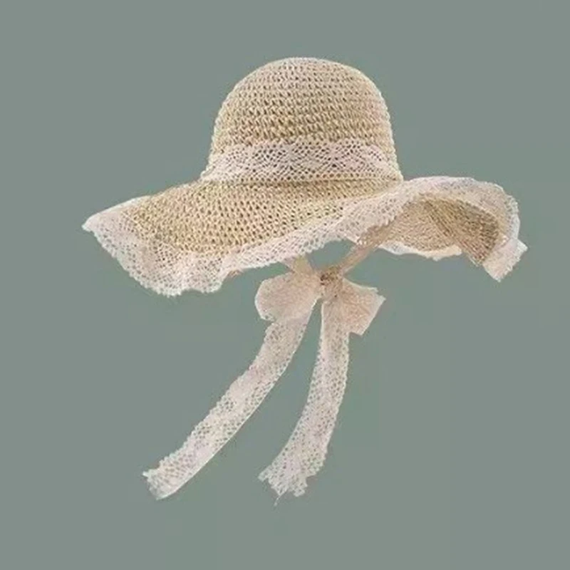 Women Sun Hat Wide Large Brim Beach Hats Summer Straw Hat Foldable Sun Women's Fashion Holiday Beach UV Protection Cap