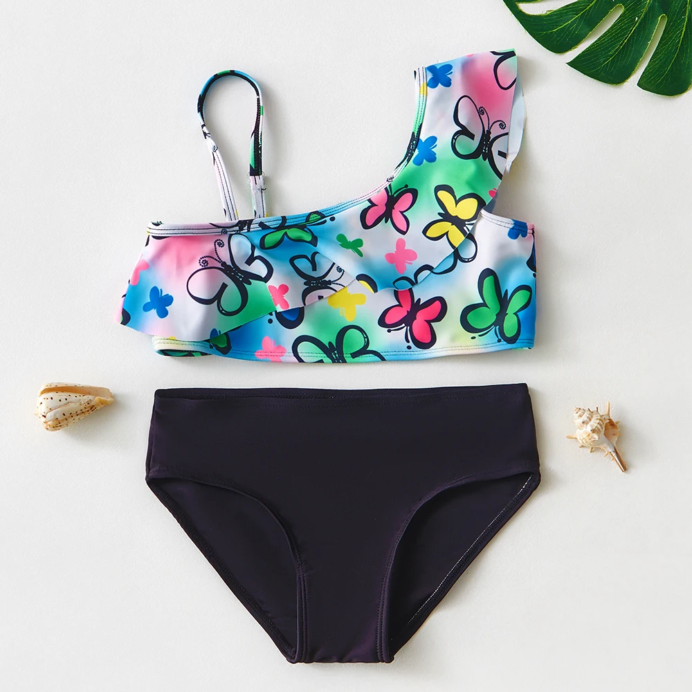 Girls Bikini 3~10Years Girls Swimsuit Ruffle style Swimming suit for girl Two pieces Children swimwear Kids Bikini Set