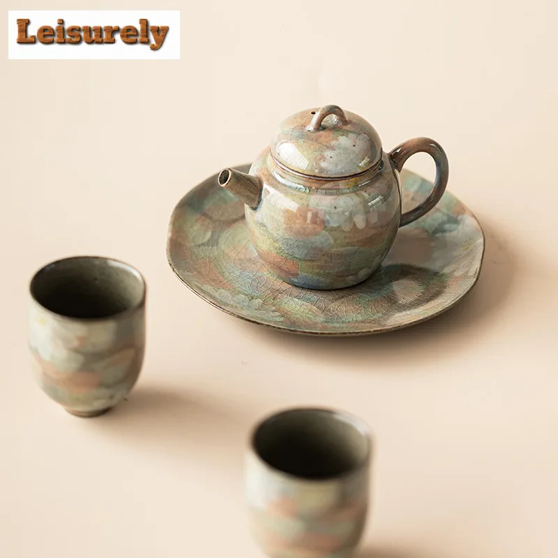 Hand-painted Daisy Pot Bearing Holder Ice Crack Glaze Zisha Pot Heat Insulation Pad Dry Brew Table Tea Tray Tea Set Ornaments