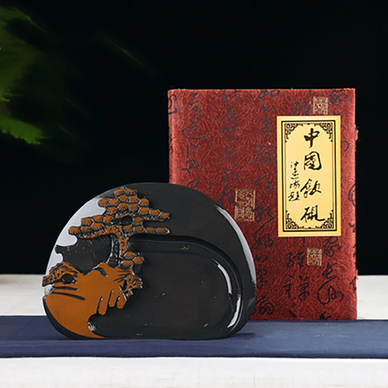 

6 inch Yin Ke Song Inkstone Chinese Calligraphy Inkstone Natural Stone Wavy