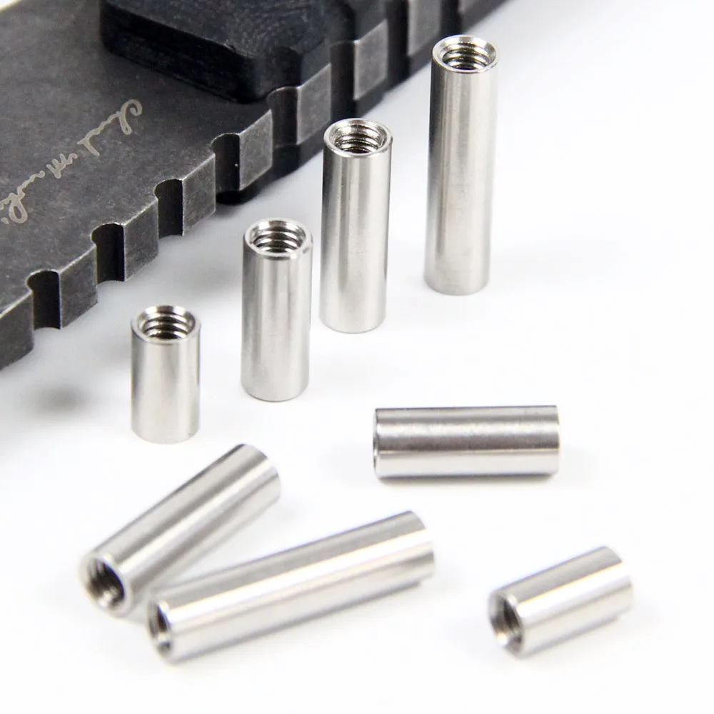 2pcs Stainless Steel Threaded Sleeves Screw Rob Tube 5mm Diameter with M4 Internal Thread Spare Part