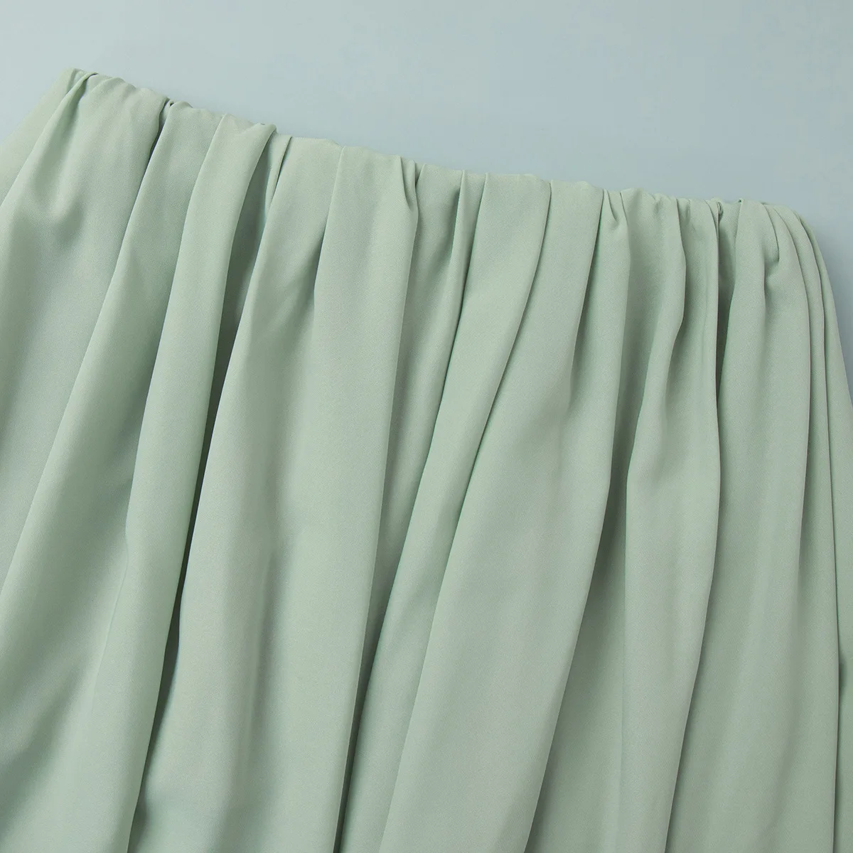 Typhaland Plissierter, drapierter langer Rock mit Schlitz für Damen, lässig, locker, hohe Taille, 2026 Sommer, neue Damenröcke, einfarbig, für den Alltag – Detail 6