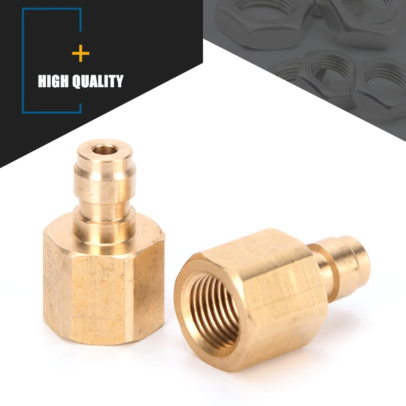 Copper Quick Coupler Connector Fittings 1/8BSPP 1/8NPT M10x1 Thread 8MM Male Plug Socket 3pcs/set