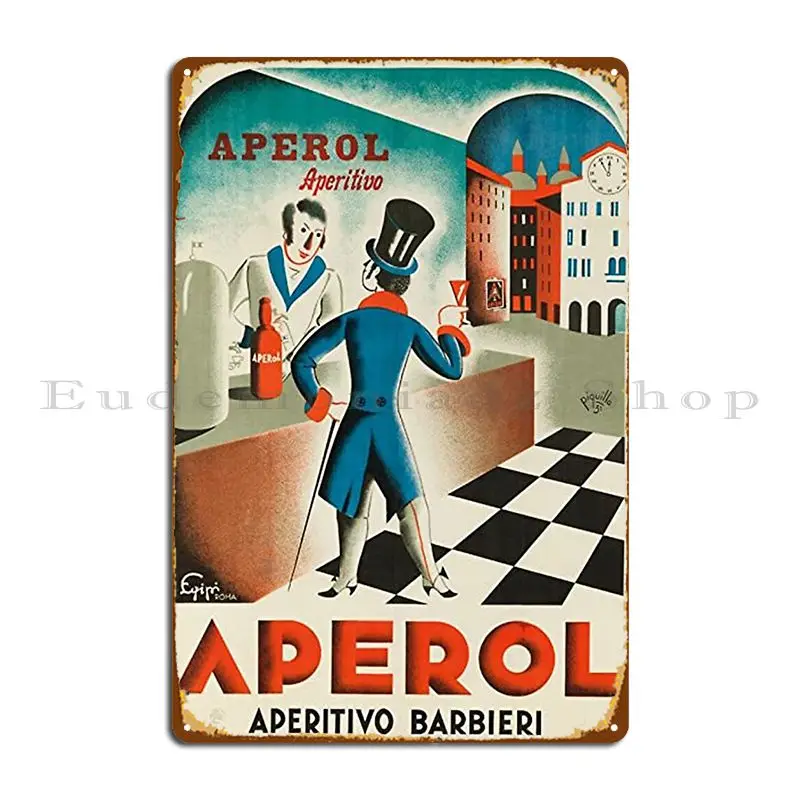 Live Aperol In Bar Drink Metal Platform Custom Club Bar Design Classic Bar Cave Tin Sign Poster