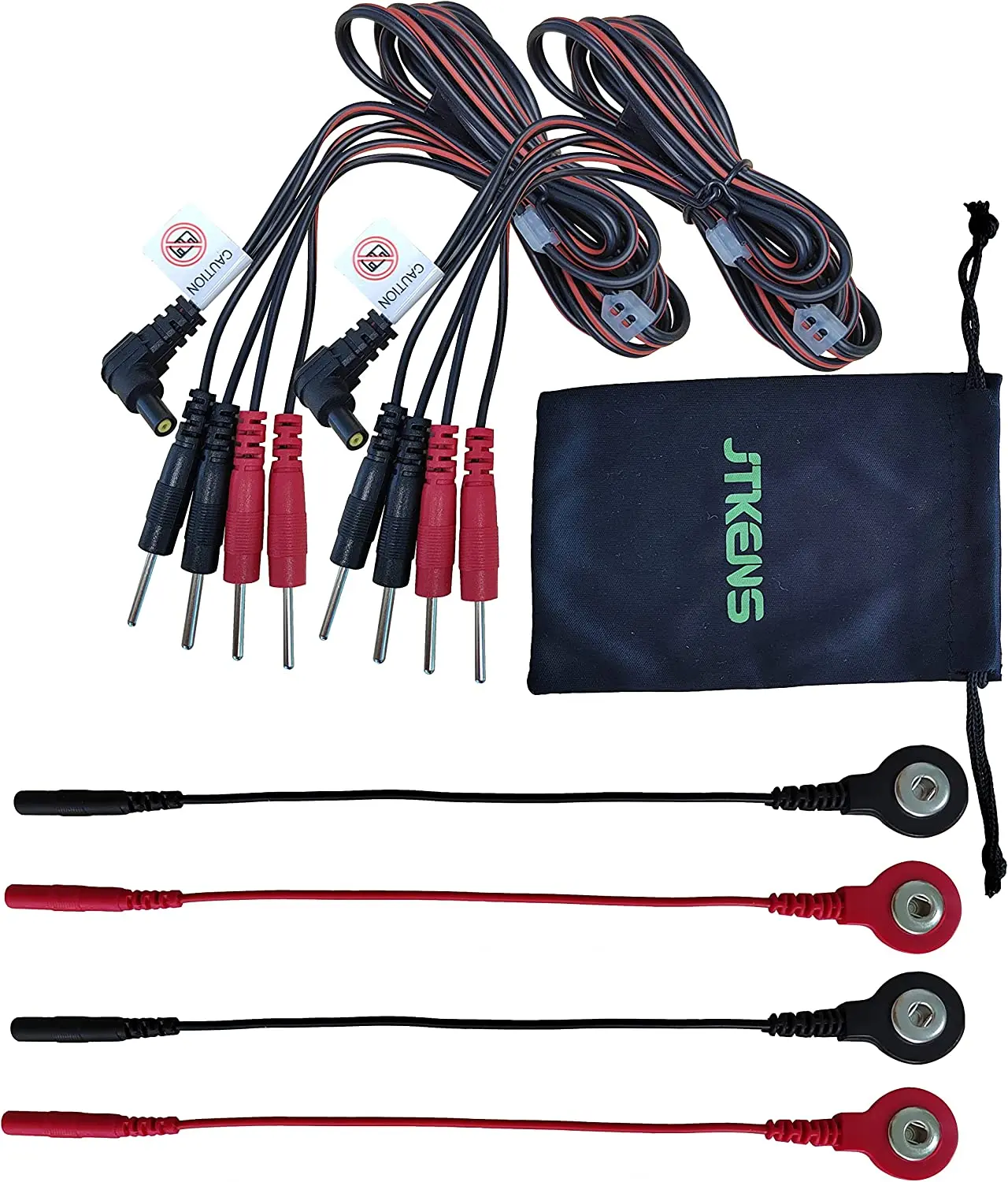 2pcs 4 in 1 Pin Type Electrode Lead Wires Cable for TENS/EMS/IF 2mm pin