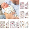 Baby Swaddle Blankets Newborn Hat Headband Wrap Blanket Set Soft Breathable Swaddling Cloths for Baby Shower Photography Props 2