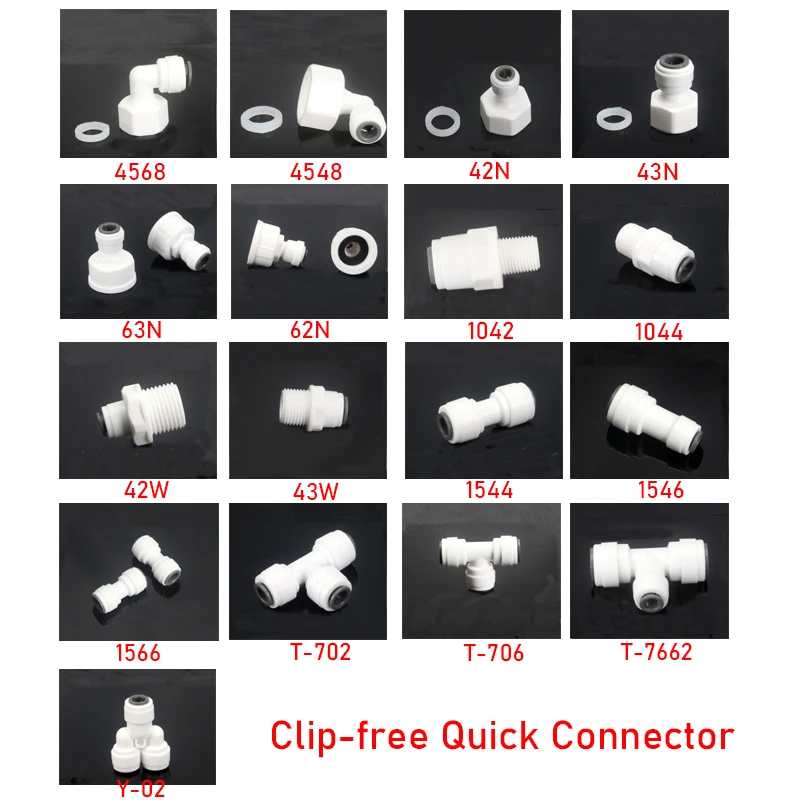 1/4" 3/8" OD Hose Tube 1/4" 1/2" 3/4" 1/8" Plastic Pipe Quick Connectors RO Water Connector Fittings Reverse Osmosis System pipe fitting water pipe fitting hose pipe fitting