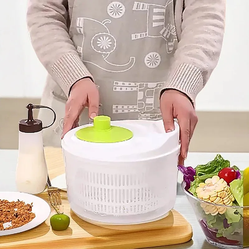 Vegetable Spinner Salad Dryer Manual Lettuce Centrifuge Kitchen Fruit & Veggie Washing Basket Drain Function