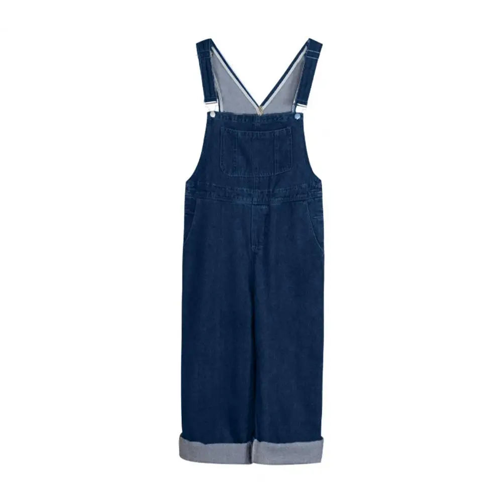 Wide Leg Denim Overalls For Women