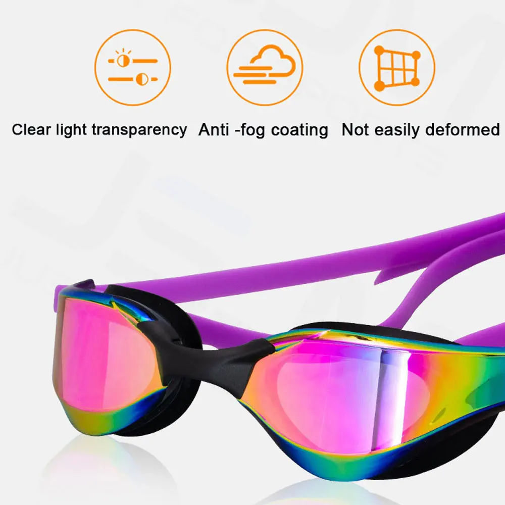 Adult Anti-Fog HD Swim Goggles UV Protection Swimming Goggles Men Women Adjustable Silicone