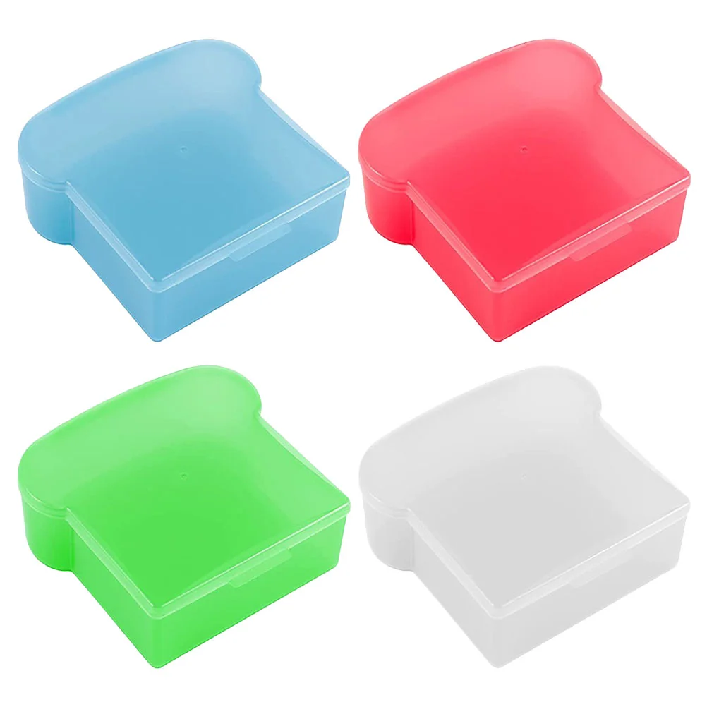 

Zerodeko Sandwich Container Box Toast Shaped Food Storage Holder Lids Food Grade Plastic Lunch Prep Box Resuable Toast Bread