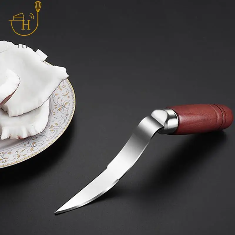 

Устройство для извлечения кокосового мяса, прочный нож из нержавеющей стали с деревянной ручкой