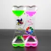 Toy Double Heart Liquid Motion Bubble Drip Oil Hourglass Timer Clock Kids Gift 4