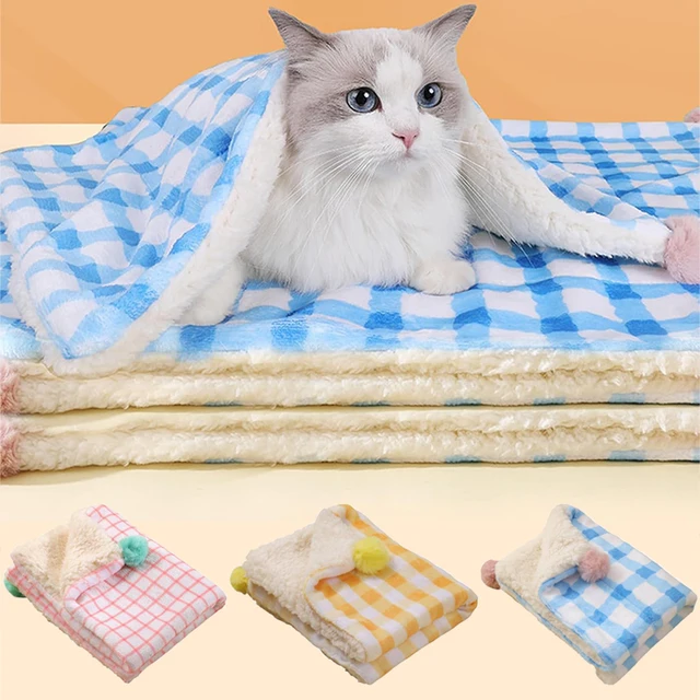 Soft Cat Blanket Warm Fluffy Plush Pet Sleeping Bed Mat for Cats Dogs Washable Thicken Plaid Lamb Down Cat Mat Pet Supplies Soft Cat Blanket Warm Fluffy Plush Pet Sleeping Bed Mat for Cats Dogs Washable Thicken Plaid Lamb Down Cat Mat Pet Supplies