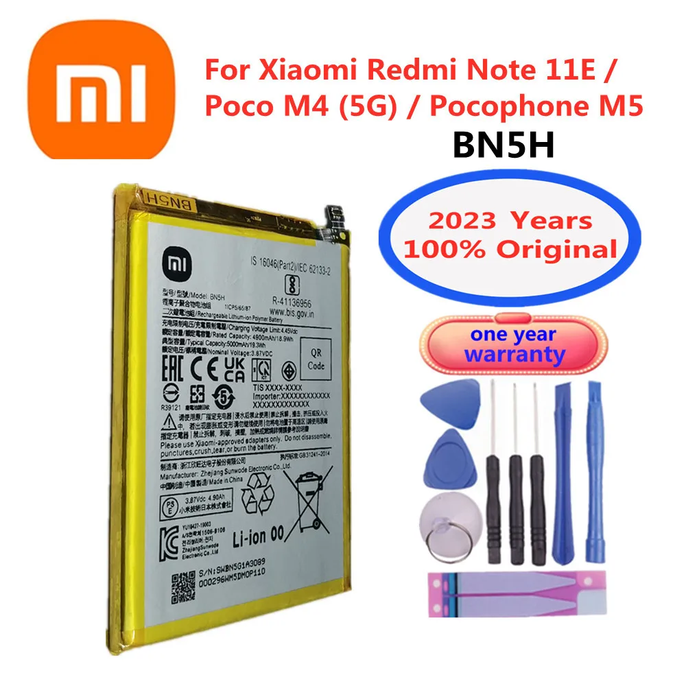

New 100% Original Xiao Mi BN5H 5000mAh Battery For Xiaomi Redmi Note11E /POCO M4 5G /Pocophone M5 Mobile Phone Batteries Bateria