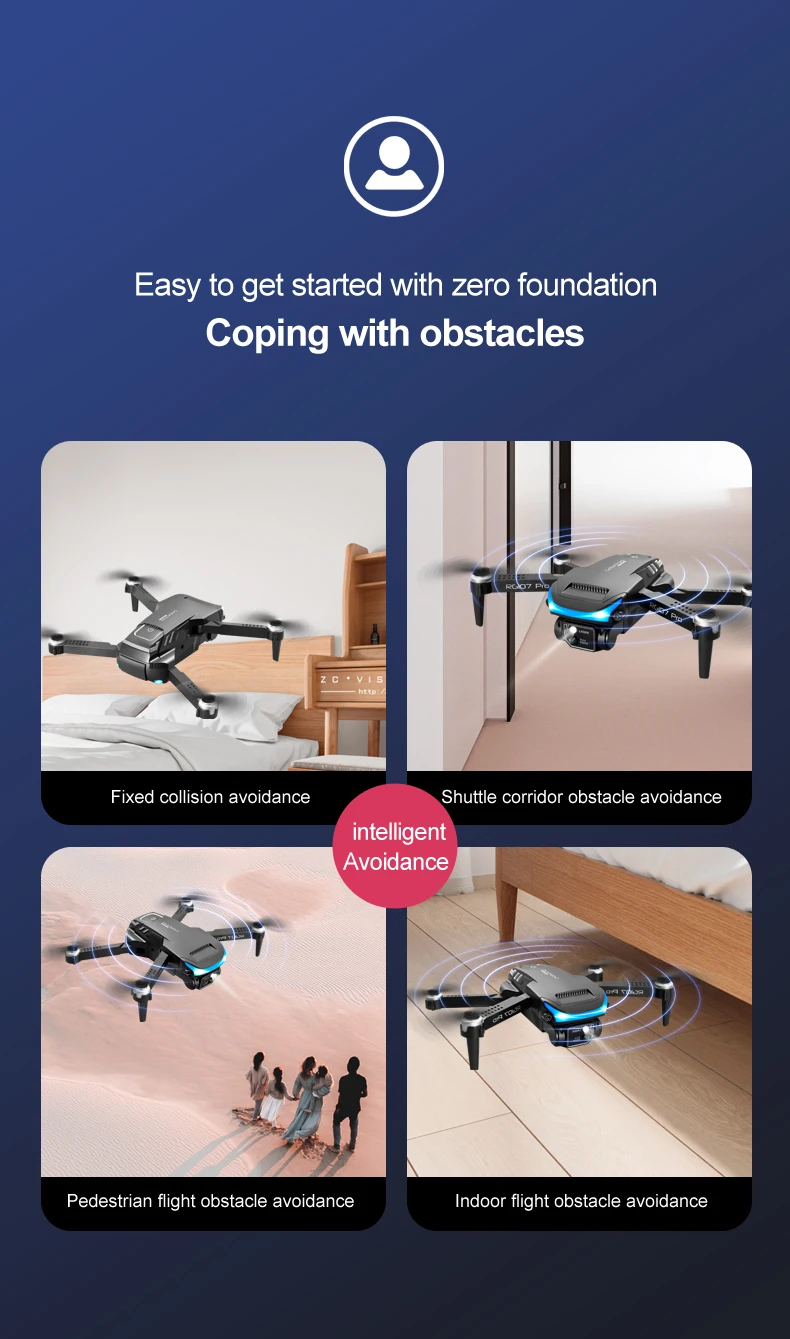 NEW RG107 Pro Drone 4K Three-sided Obstacle avoidance Professional Dual HD Camera FPV Aerial Photography Foldable Quadcopter mini helicopter