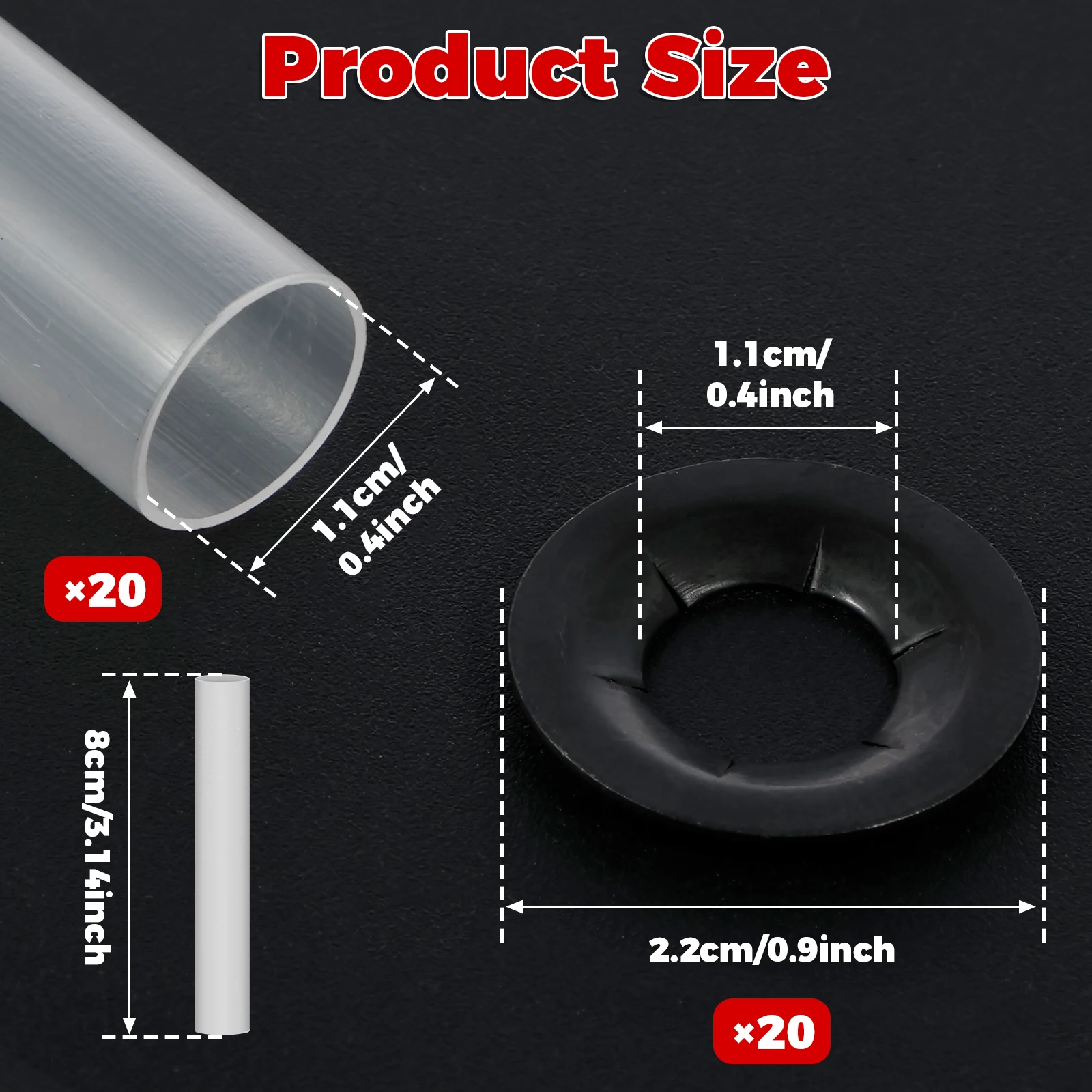 Garage Door Hinge Rollers 20Pcs Quiet Roller Sleeves ABS Noise Reducing