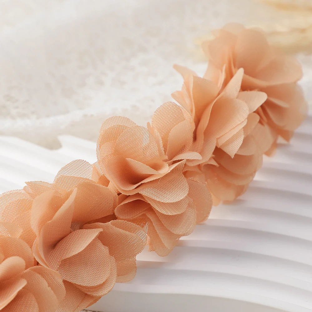3/Pcs/Set Retro Baby Flower Headband Chiffon Hair Bands Handmade DIY Headwear Hair Accessories for Kids Children Newborn Toddler 6