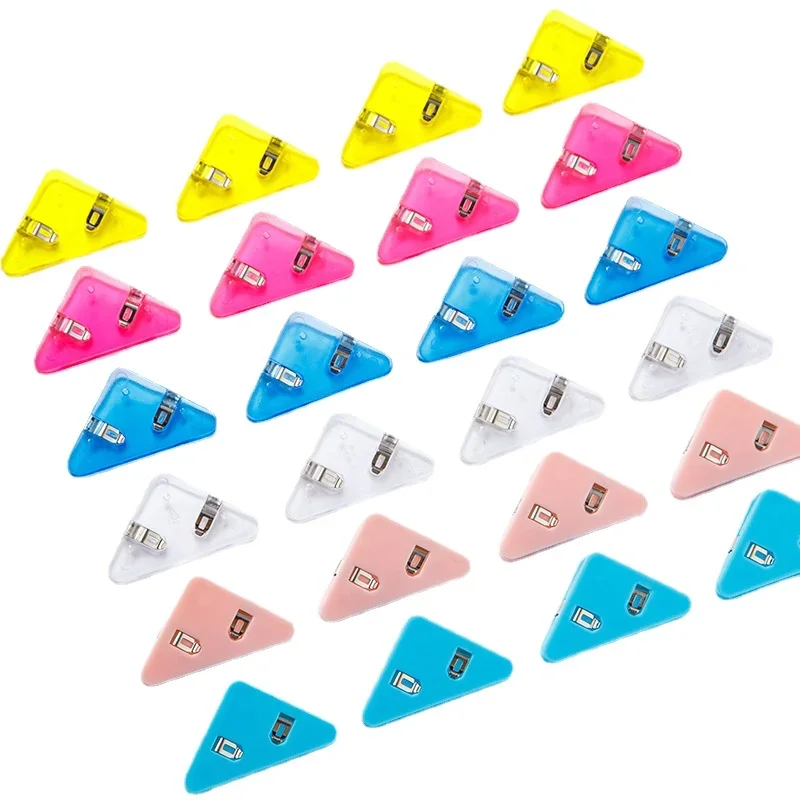 Paper Clips New 10pcs Paper Triangle Corner Clips Kawaii Page Holder File Index Photo Clamp Korean Stationery Office School Desk Organizer