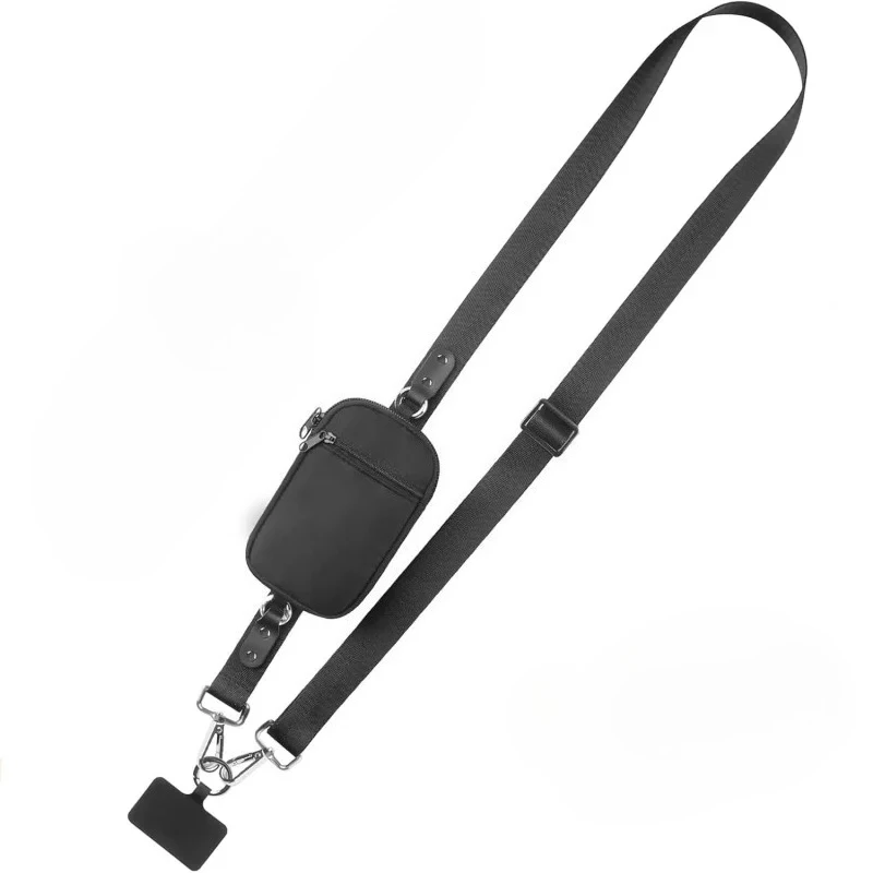 Stylish Detachable Phone Lanyard with Mini Pouch and Adjustable Wrist Strap