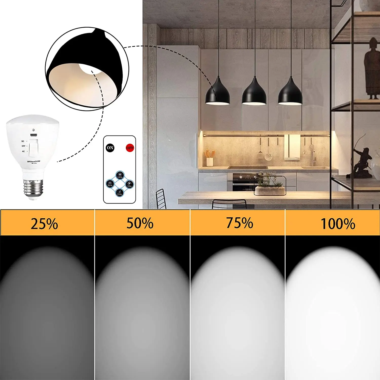 Aipsun Lampada Da Parete A Batteria Con Telecomando - 80CM, 10000mAh, 3 Temperature Colore | Illuminazione Interna Moderna - Foto 12