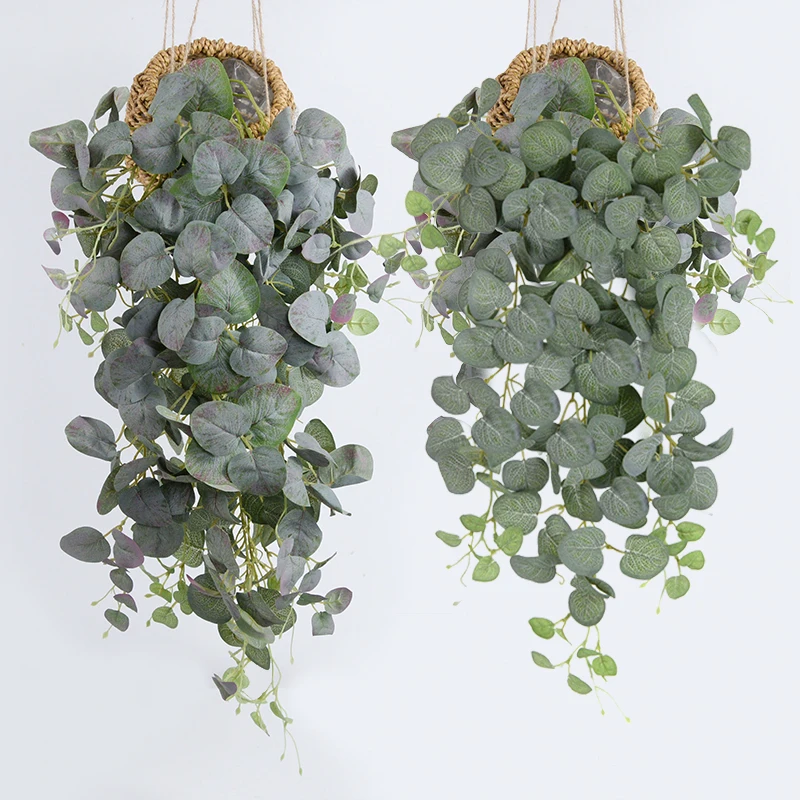 

Artificial Wall Plant Green Hanging Eucalyptus Leaves Vine Fake Plant Home Decoration Rattan Wedding Backdrop Garden Ornaments