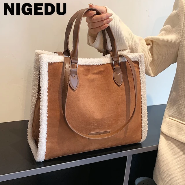 Large Capacity Commuter Pu Leather Tote Bag With Unique Design, Leisure  Style, Simple And Fashionable. Comes With A Scarf.