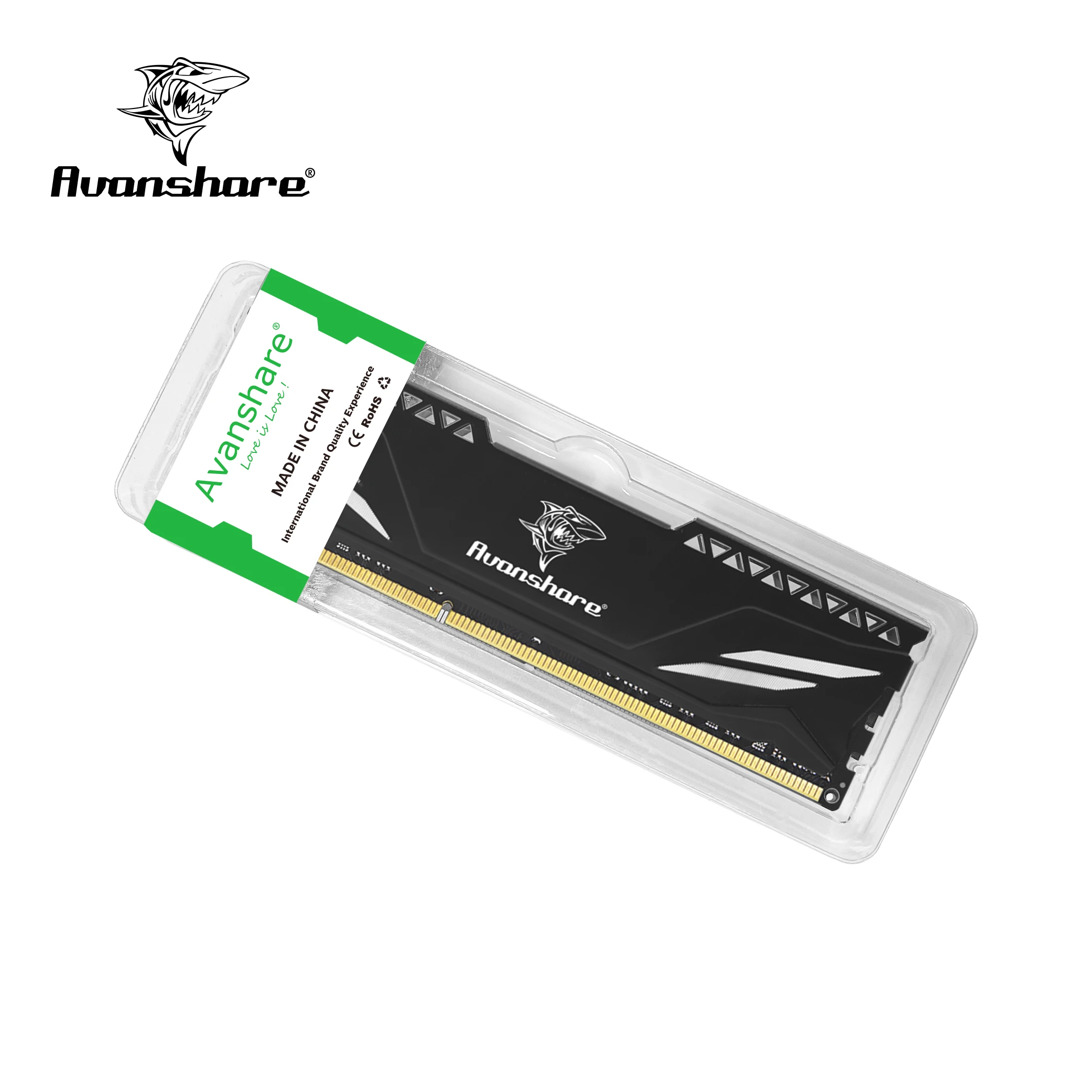 Avanshare 데스크탑 컴퓨터용 메모리아 램 DDR4, 방열판 호환, 4GB, 8GB, 16GB, 32GB, 2400MHz, 2666MHz, 3200MHz