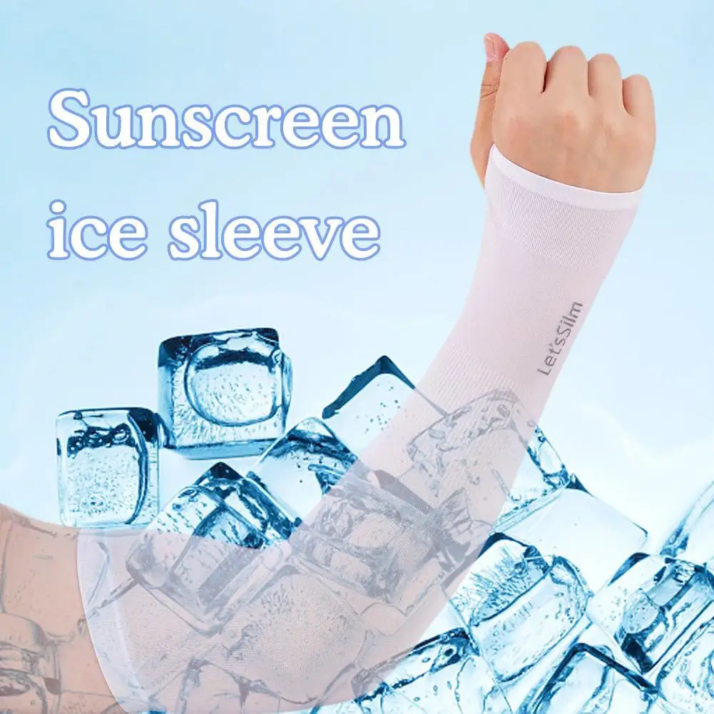 

1Pair Summer Suncreen Cooling Arm Sleeves Cover For Women Men Sun Protection Anti-UV Outdoor Cycling Riding Fishing Ice Sleeve