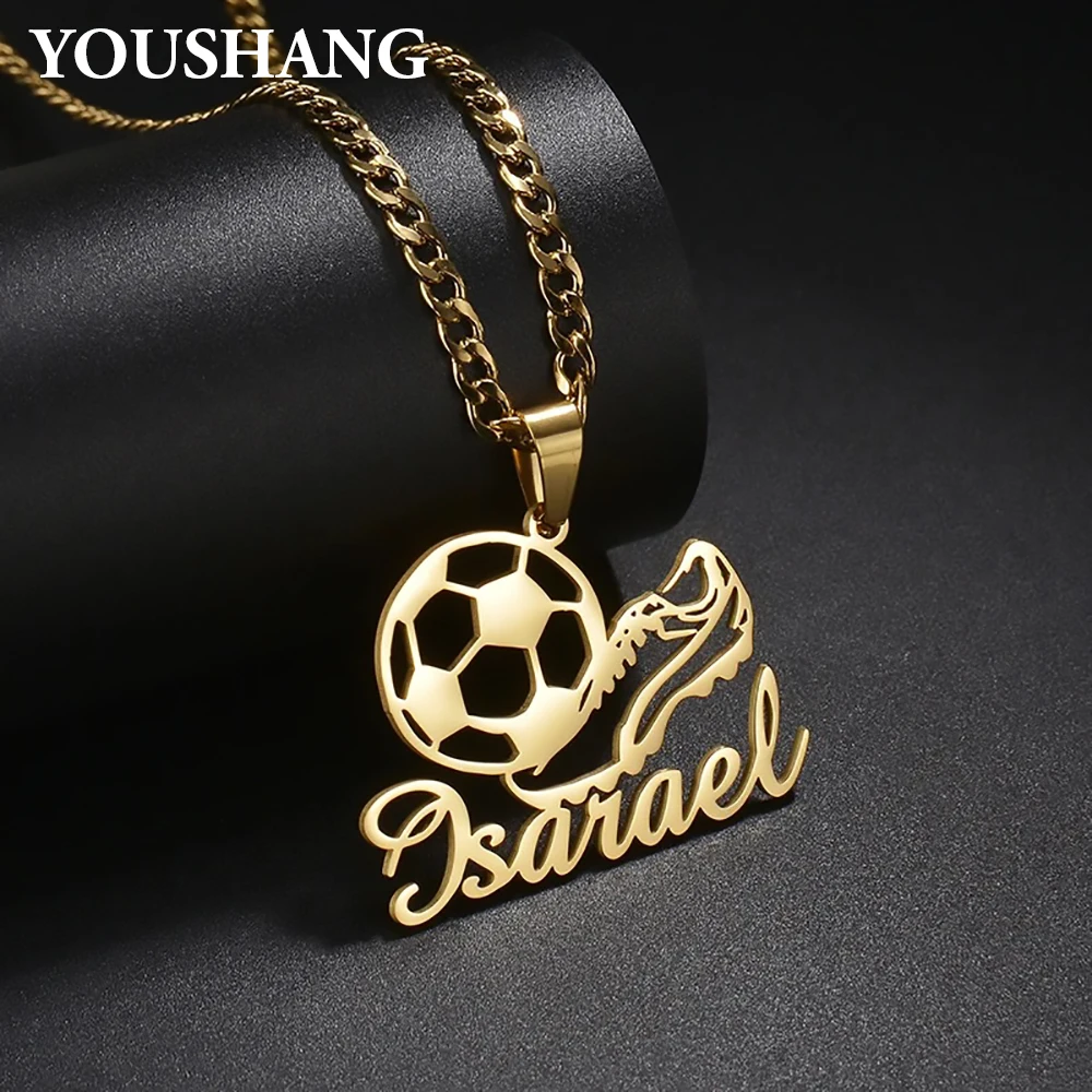 Rose Gold Custom Name Necklace Sports Style Pendant
