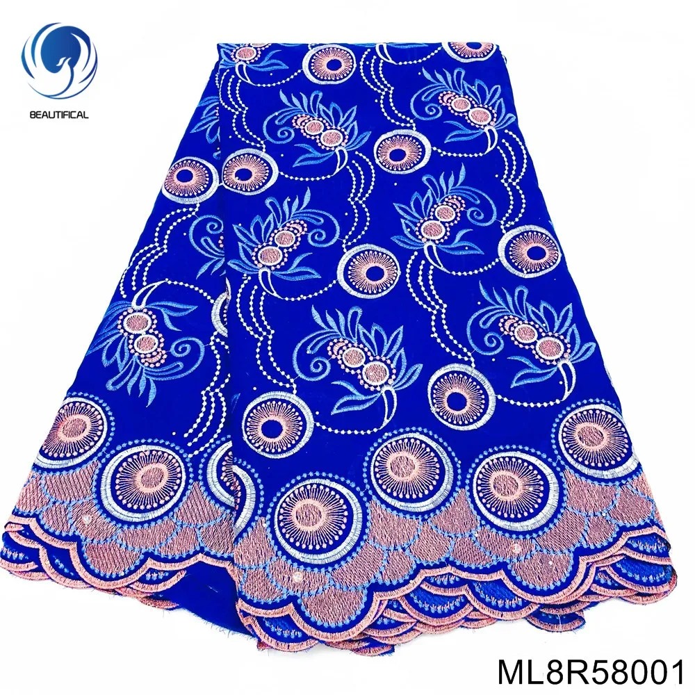 

2023 The Most Popular Mbroidered Pattern Nigerian Swiss Voile Lace Fabric100% Cottin Comfortable Soft for Party Dress ML8R580
