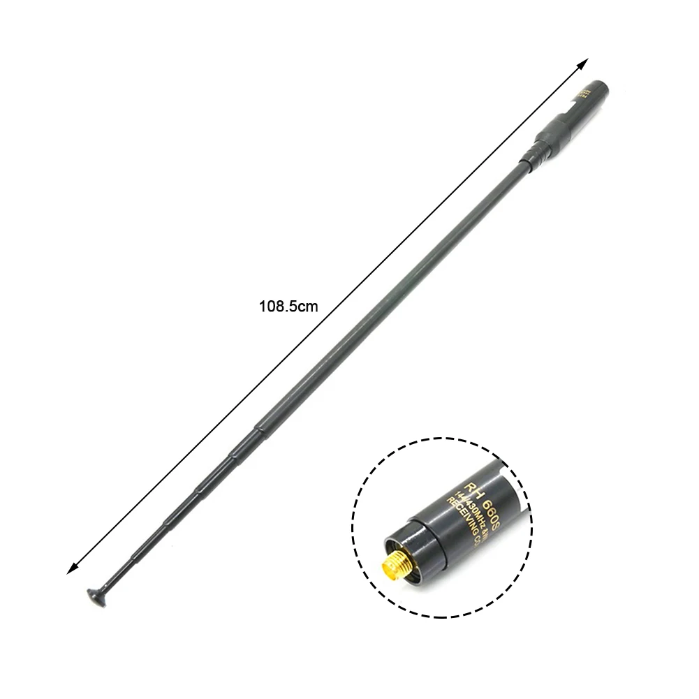 1 Stück RH660S Antenne SMA-Buchse/SMA-Stecker/BNC High Gain Dual Band 144/430 MHz Teleskopantenne Kommunikationsantennen – Detail 7