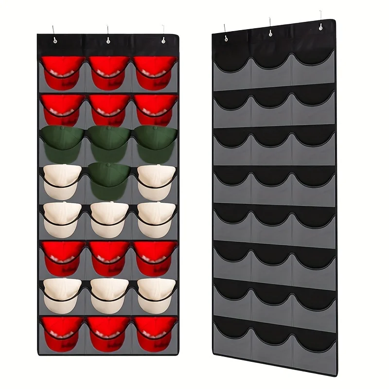 

1pc Hat Rack - Hat Organizer - Hat Racks For Baseball Caps, Visible Hat Holder - Baseball Hat Rack For Wall Door With 3 Hooks, 2