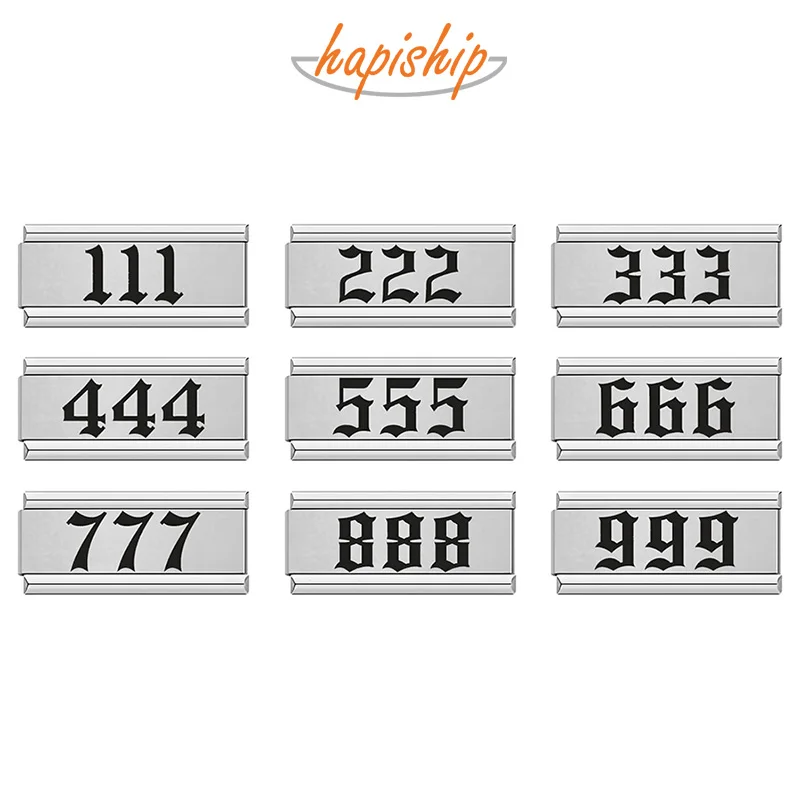 

Hapiship 2024 New Hot Fashions Angel Number Charm Links Fit 9mm Bracelet Stainless Steel Making DIY Women Jewelry DJ1059