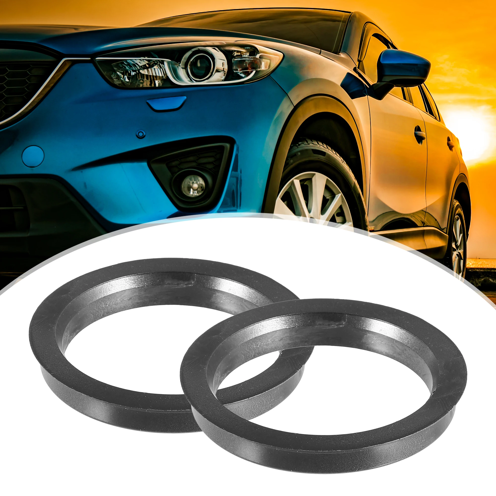 UXCELL 4Pcs 72.6mm 73.1mm to 58.1mm 59.6mm 60.1mm 66.1mm 66.9mm Car Tire Centering Hub Centric Ring Wheel Bore Center Spacer 3