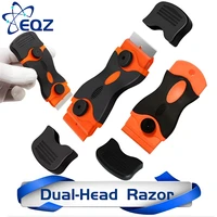 Dual-Head Handle Glue Razor Scraper Plastic Metal Blades for Mobile Phone Screen Tablet Car Glass Cleaner Remover 1