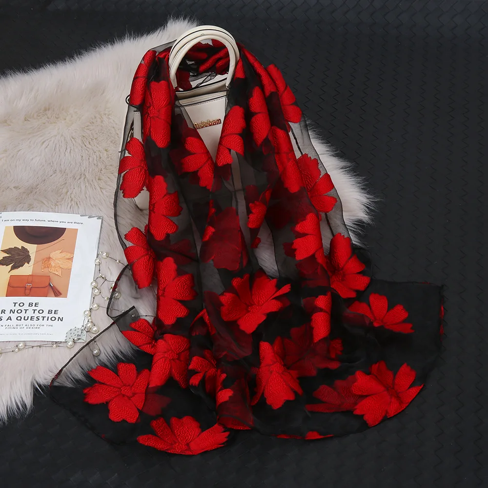 70x180CMWomenSilkScarfSummerBreezeLightweightSheerWrapand