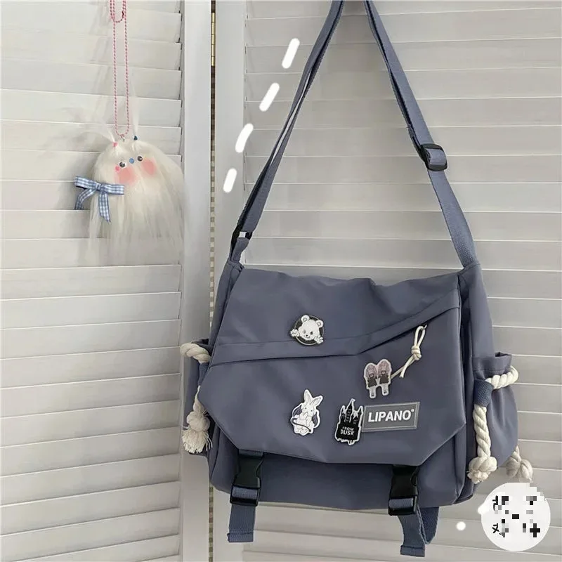 ☆韓国の人気☆【Rest&Recreation】☆RR CANVAS SHOULDER BA.G☆ Korean Street Style Versatile Artistic Hong Kong Version