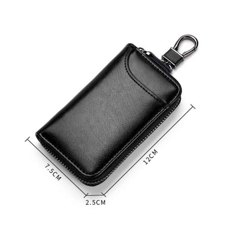 Leather Keychain Men Key Holder Organizer Pouch Split Car Key Wallet Women Housekeeper Car Key Case Card Keys Pouch Bag