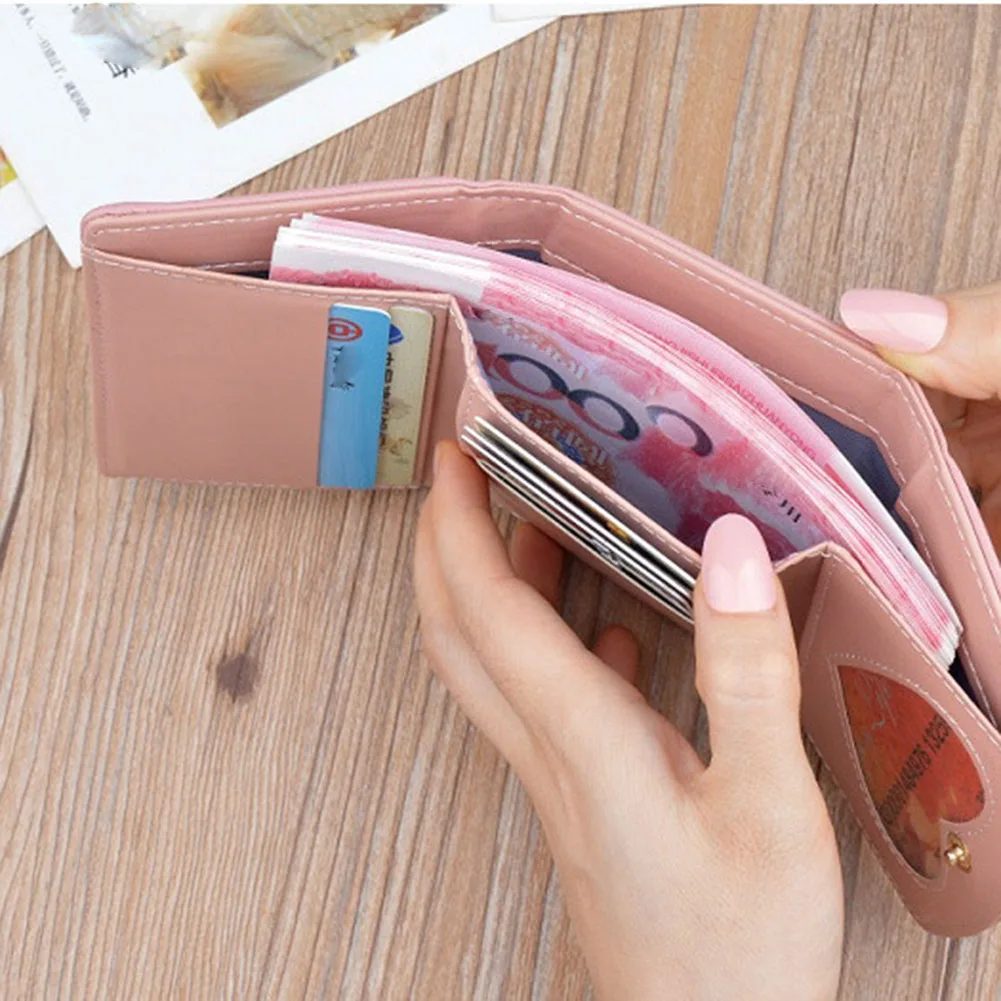 Personalized Metal Cherry Sign Trifold Wallet Multifunctional Portable Coin Purse Birthday Anniversary Gift