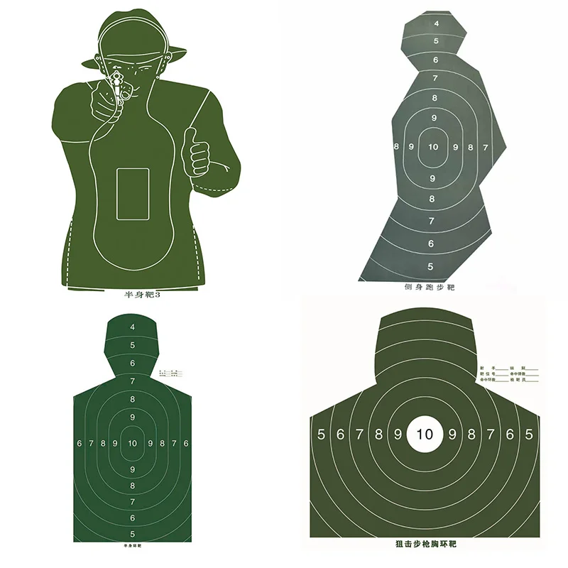 

Tactical 1PCS 100x50mm Shooting Target Paper Paintball Head Chest Ring Target Papers for Gun Pistol Archey Arrow Hunting Pratice