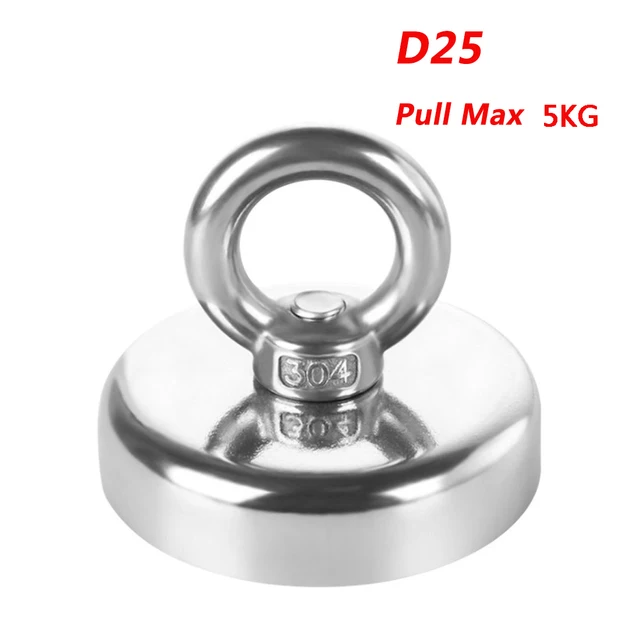 D20 - D90 Search Magnet Ultra Strong Neodymium Magnets Fishing Strong Magnetic Rings Powerful Salvage Magnet Rare Earth Magnets D25 pull max 5kg