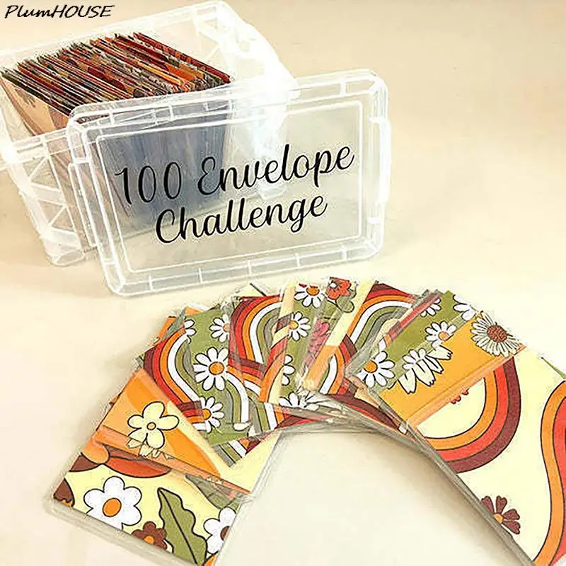 100 Envelope Challenge Box Set, Easy And Fun Way To Save $10,000 Money, Envelopes Money Saving Challenge, Savings Challenges 2